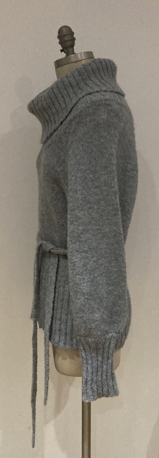 Vintage 90s Y2K 00s New Look Old Label Grey Cowl Neck Sweater, Size 12 UK 4