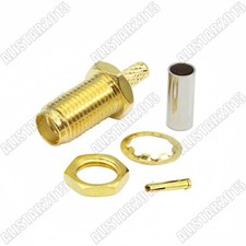 10x SMA Female Jack Bulkhead Washer Crimp Connector For RG174 RG316 LMR100 Cable