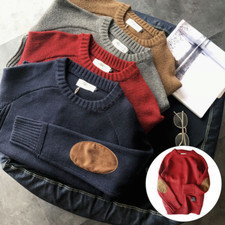 Men Pullover Tops O-Neck Jumpers Casual Sweaters Loose Knitwear Wool Solid Color
