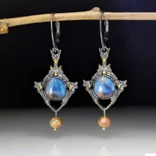 925 Silver Turquoise Women Ear Hook Dangle Drop Earrings Wedding Jewelry Gifts