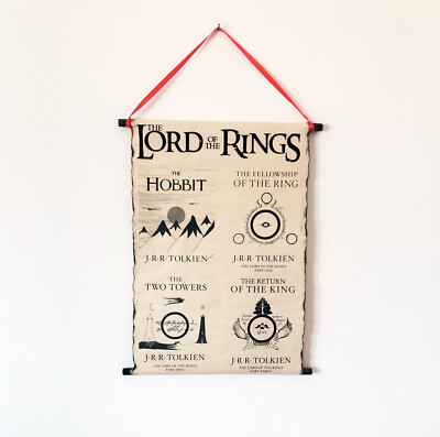 3 SCROLLS - LOTR book covers, One Ring Inscription, The Wilderland