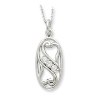 925 Sterling Silver Synthetic Cz Best Friends Forever 18in Necklace on sale 925 Sterling Silver Synthetic Cz Best Friends Forever 18in Necklace on sale