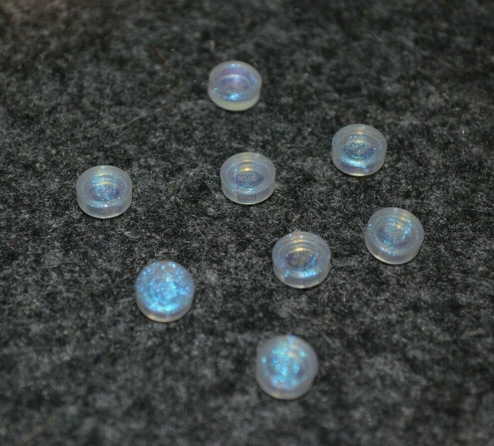 (8) 1x1 Transparent Clear Opal Round Smooth Tile Lego Bricks NEW Parts