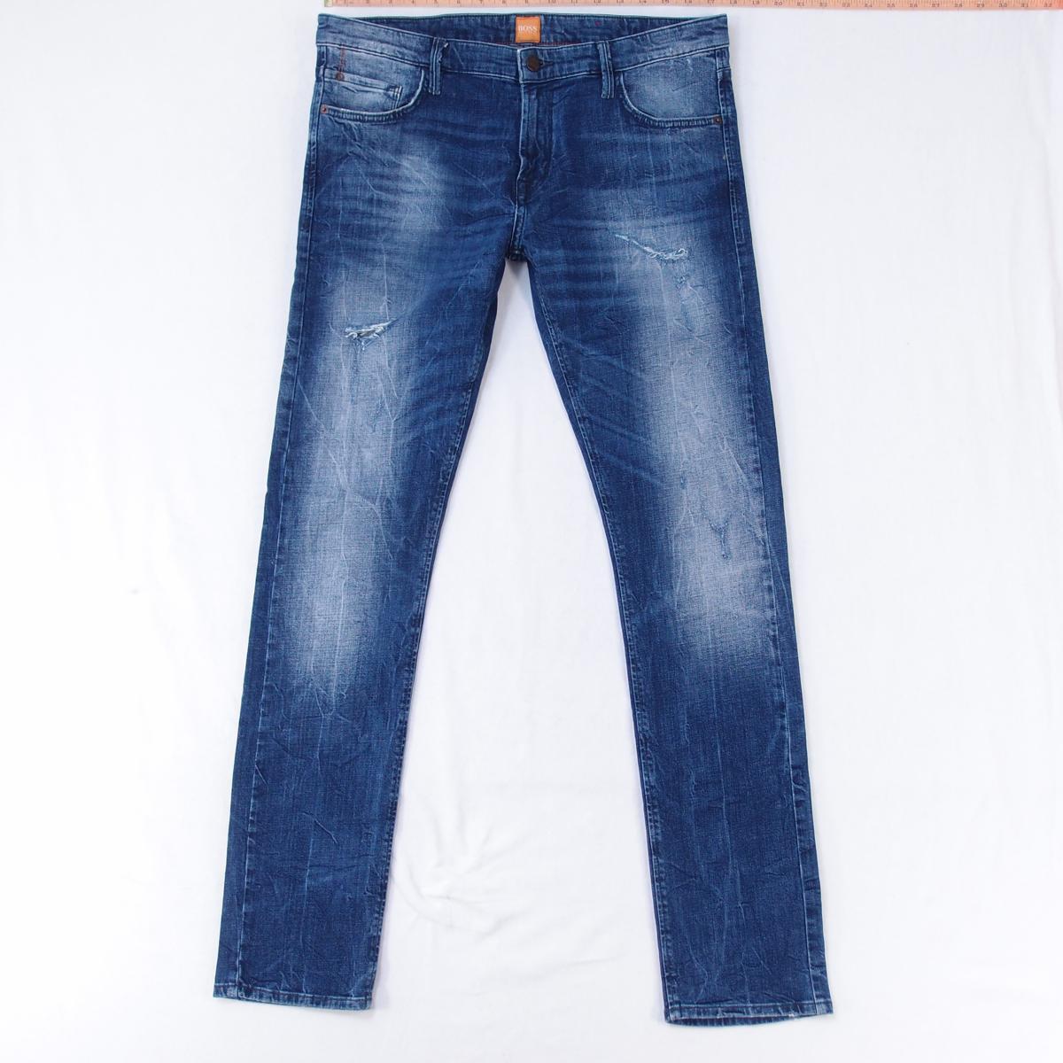 Jean Slim Hugo Boss Orange - Taille W34 L32, Couleur Bleu - Coton, Coupe Slim - Occasion Très Bon état