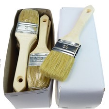 ROTIX 12 x Flachpinsel Lackier-Pinsel 12er-Pack Naturborste Holzgriff