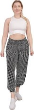 Womens Printed Ali Baba Harem Trousers Ladies Full Length Baggy Ankle Cuff Pants