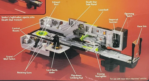 1996 Micro Machines Star Wars Vader's Lightsaber / Death Star Trench Sealed!