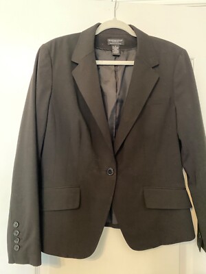 WORTHINGTON WOMEN CAREER SEPARATES DARK CHARCOAL GRAY BLAZER SZ 14 