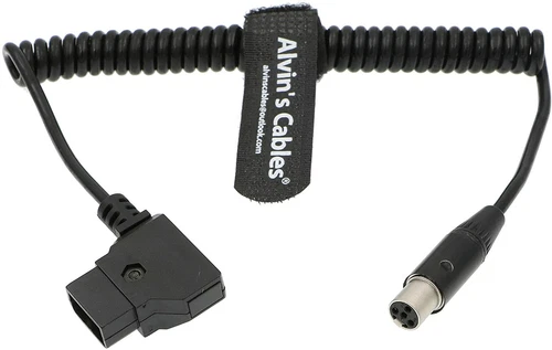 Mini XLR 4 Pin Female to D Tap Coiled Power Cable for ARRI RED 12V TV Logic SYNC - Picture 3 of 4