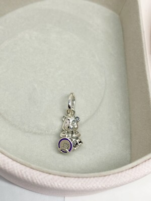 Genuine PANDORA THEODORE BEAR PUNK BAND DANGLE CHARM *RETIRED