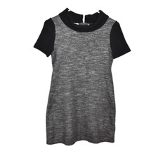 Theory Dress Size 2 Cotton Wool Cowl Neck Heather Gray Black Exposed Zipper
