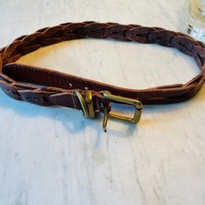 Polo Ralph Lauren Belt Boys 26 Leather Braid Brass Buckle Classic Preppy