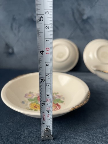 Paden City Pottery Sm Bowls Set of 4 5.25x5.5x1.5 Floral Gold Vintage F41 - Picture 11 of 11