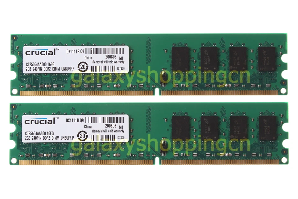 Crucial 8 GB 4X 2GB 2 G PC2-6400 DDR2-800MHz 240PIN DIMM Desktop RAM Memory CL6 - Image 3 of 4