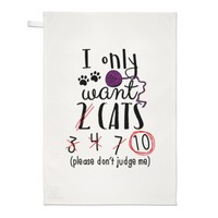 I Nur Want 2 Katzen Geschirrtuch SpüLlappen - Lustig Crazy Cat Lady
