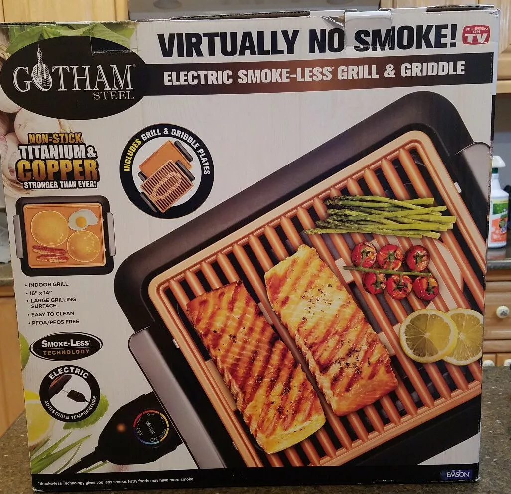 Gotham Steel Smokeless Electric Indoor Grill & Griddle Portable