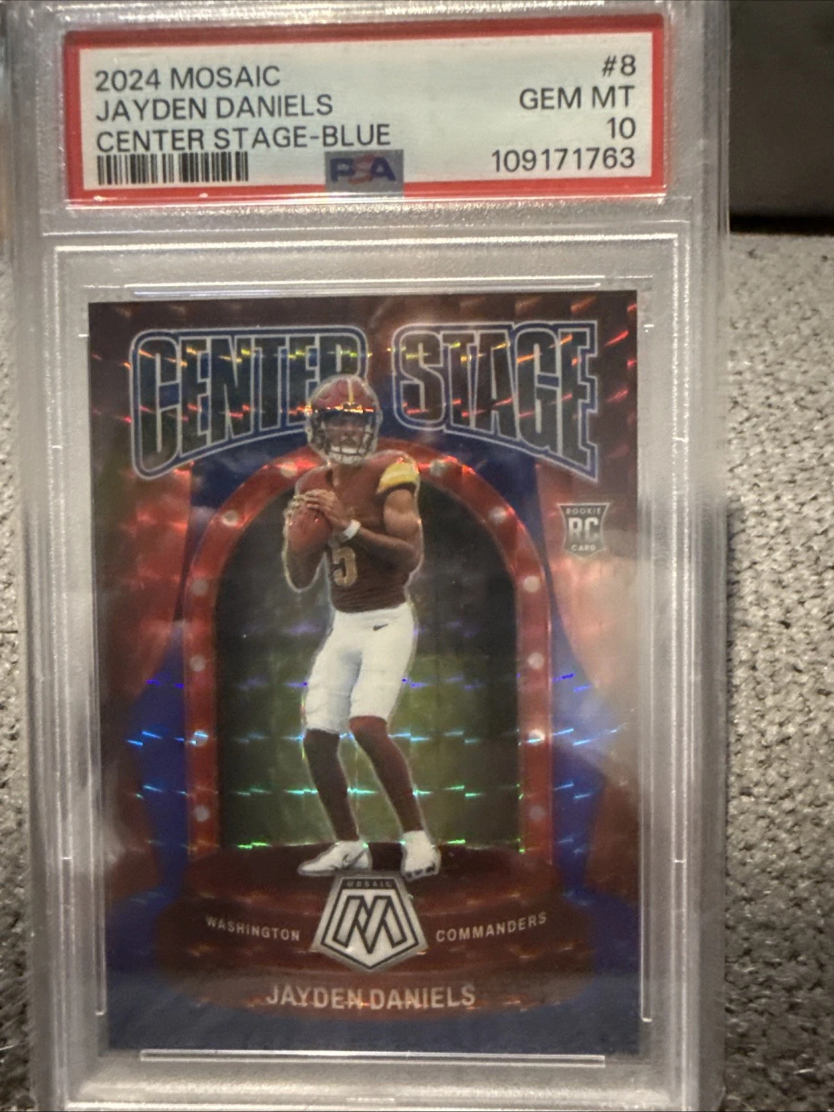 Jayden Daniels Panini Mosaic Center Stage #8 Blue