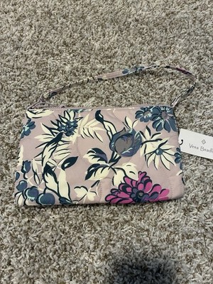 Vera Bradley Fresh Cut Floral Lavender Wristlet Clutch NWT