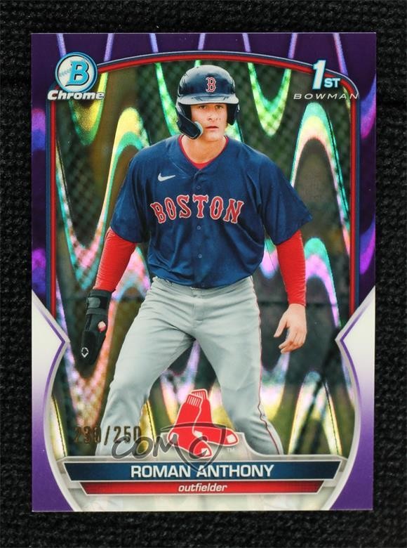 2023 Bowman Chrome Prospects Purple RayWave Refractor /250 Roman Anthony #BCP-71