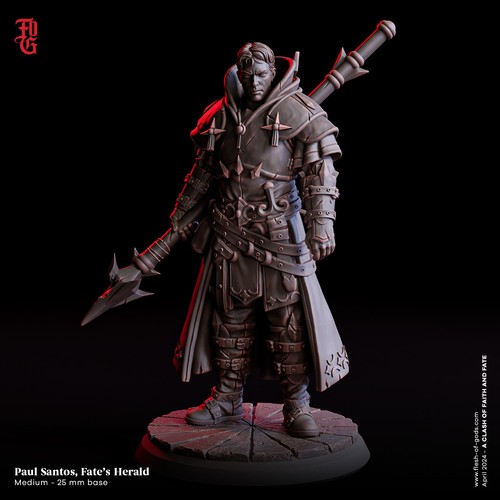 A Clash of Faith & Fate by Flesh of Gods Mini in resina DnD stampata in 3D - Foto 51 di 58