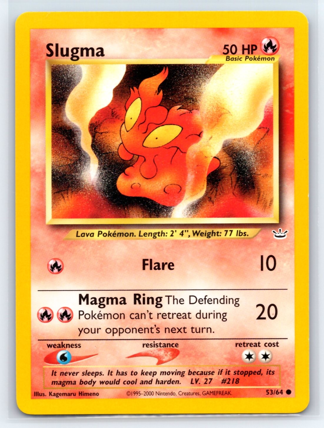 Slugma 53/64 Common Neo Revelation Pokemon Unlimited Near Mint