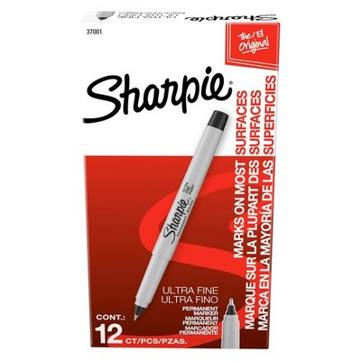 Ultra Fine Black Permanent Markers, 12 Count  Quick Drying, Fade Resistant