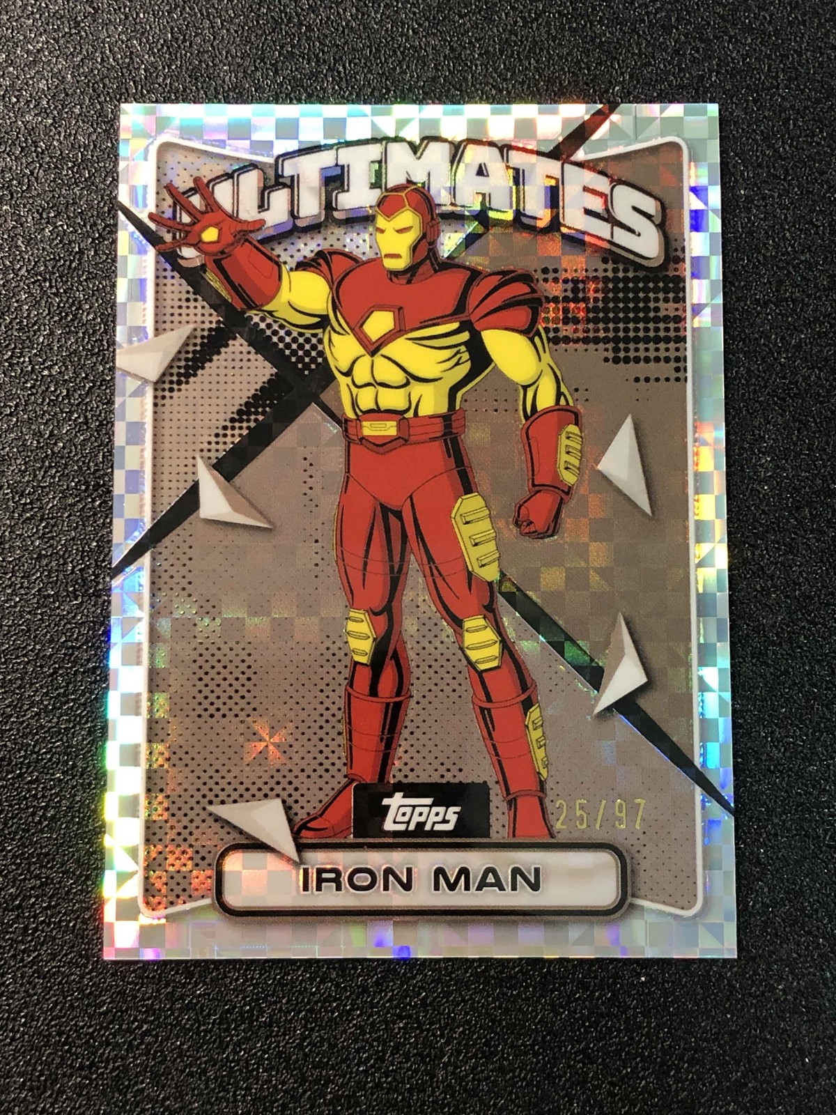 2025 Topps Finest Marvel X-Men '97 Iron Man #57 25/97 X-Fractor Ultimates