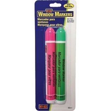 Hy-Ko Pink & Green Neon Window Marker (2-Pack) 40617 Hy-Ko 40617 029069406172