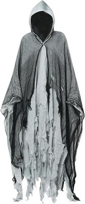 Geister Umhang Damen Herren Halloween Kostüm Kapuze Sensenmann Gruselig