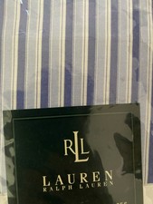 Vintage Ralph Lauren Blue Putney Stripe Standard Pillowcases TWO Made in USA NIP