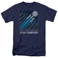 Star Trek TOS See The Galaxy Join Starfleet Recruitment Poster T-Shirt UNWORN