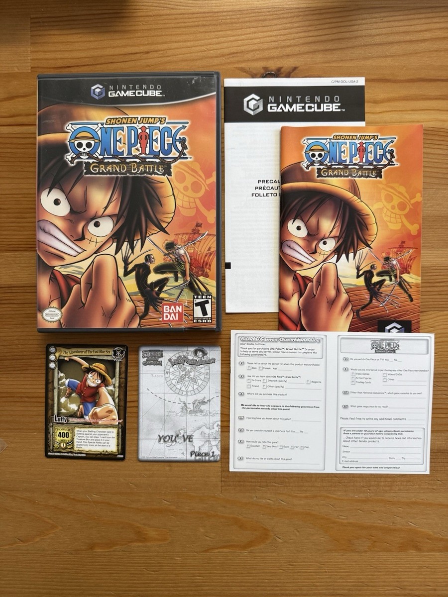 One Piece Grand Battle Nintendo GameCube 2005 CIB w/ DMG CCG Promo
