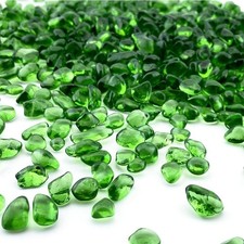 Glass Stones, 0.85LB/385g Green Aquarium Gravel Rocks, Green Pebbles for Fish...