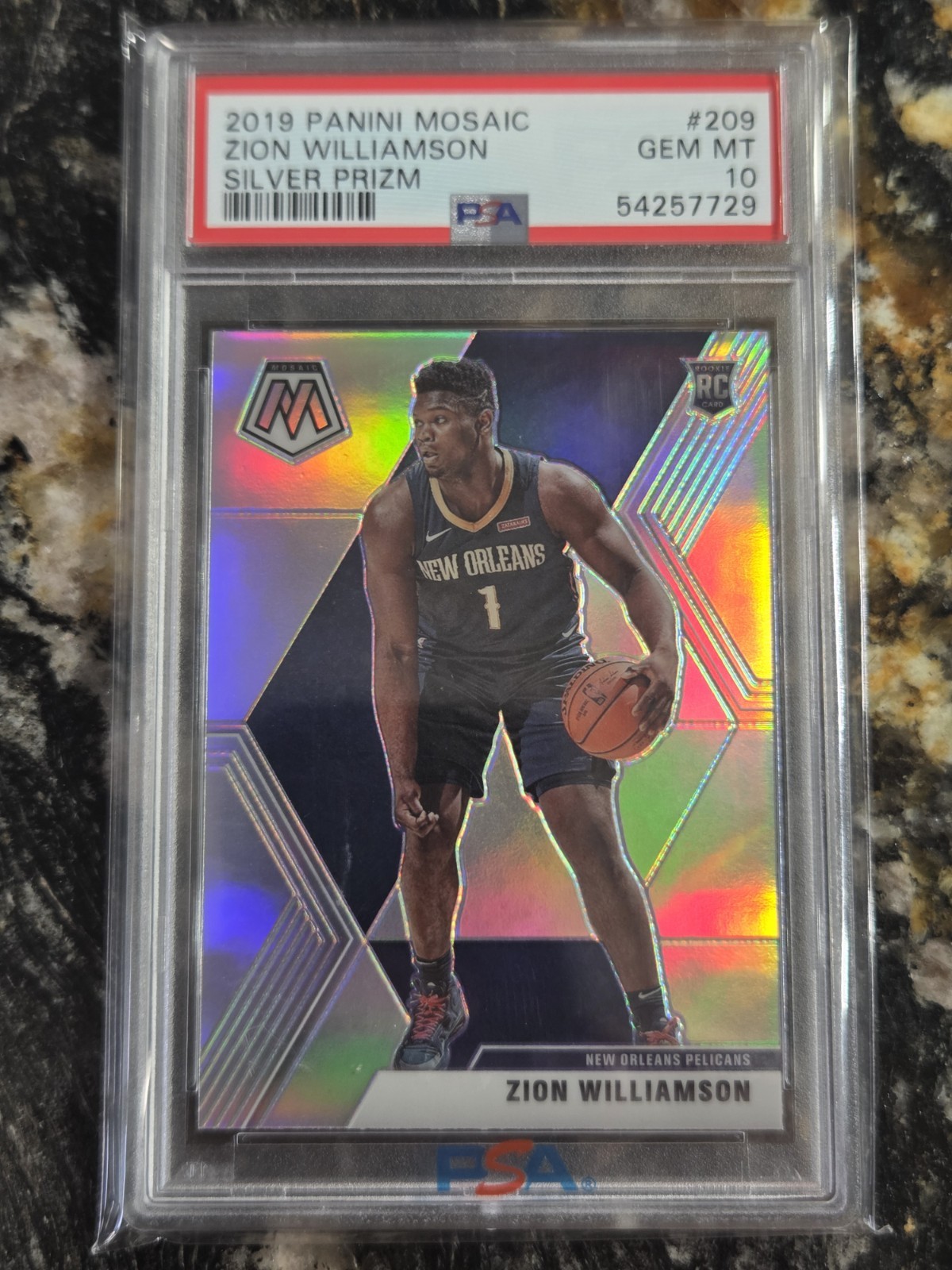 2019 Zion Williamson RC #209 Mosaic Silver Prizm PSA 10 Gem Mint!