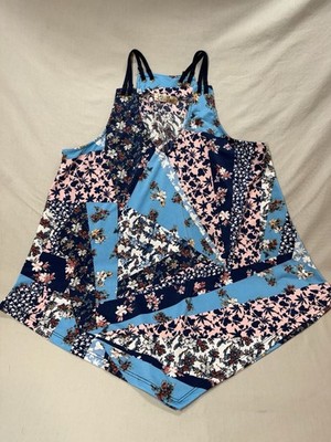Lavish Floral Patchwork Print Tank Top Size M