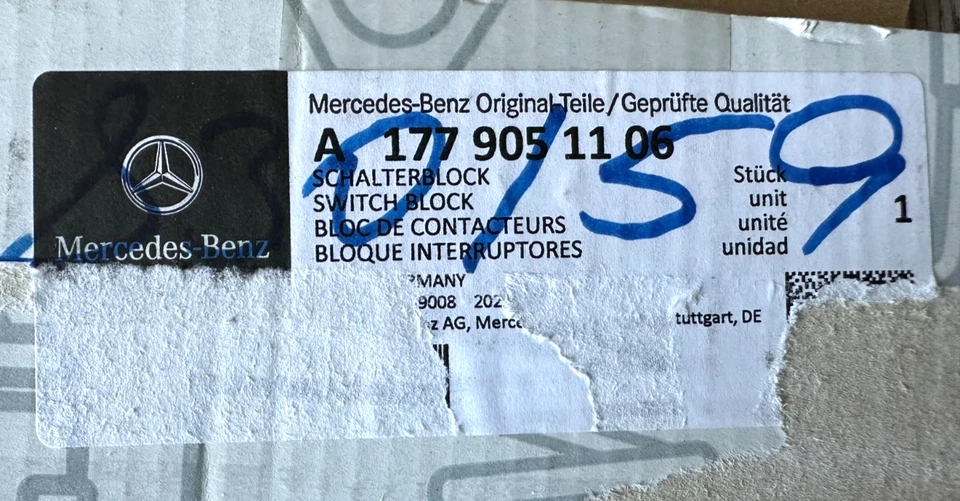 2020-2026 MERCEDES AMG CLA35 CLA45 SWITCH BLOCK, PART# 1779051106, GENUINE OEM - Image 4 of 4