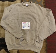 NWT Vintage 90s Jerzees Sweatshirt Lg Tan Made in USA Crew Neck