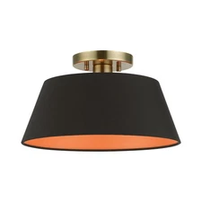 Livex Lighting - Palma - 1 Light Semi-Flush Mount In Transitional Style-7.5
