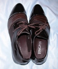 Men Formal Dress Business Shiny PU Leather Shoes Pointed Toe w/ String Size 9.5