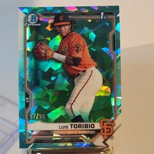 Topps 2021 Bowman Chrome Sapphire Luis Toribio Giants Aqua Ref #BCP-228 /99