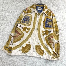HERMES Baroque Scarf Print Silk Size 36 Multi Vintage Shirt Used From Japan