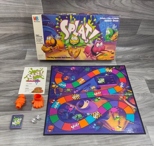 SPLAT! MILTON BRADLEY THE BUG SQUISHING RACE BOARD GAME COMPLETE NEEDS NEW DOUGH