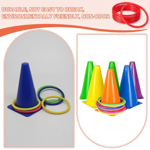 Carnival Ring-Toss Rings 8cm ID, 24 Pack Plastic(Green, Orange, Red, Yellow) - Picture 6 of 7