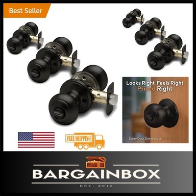 Quick-Install Matte Black Privacy Door Knobs   3 Pack, All-Metal Construction