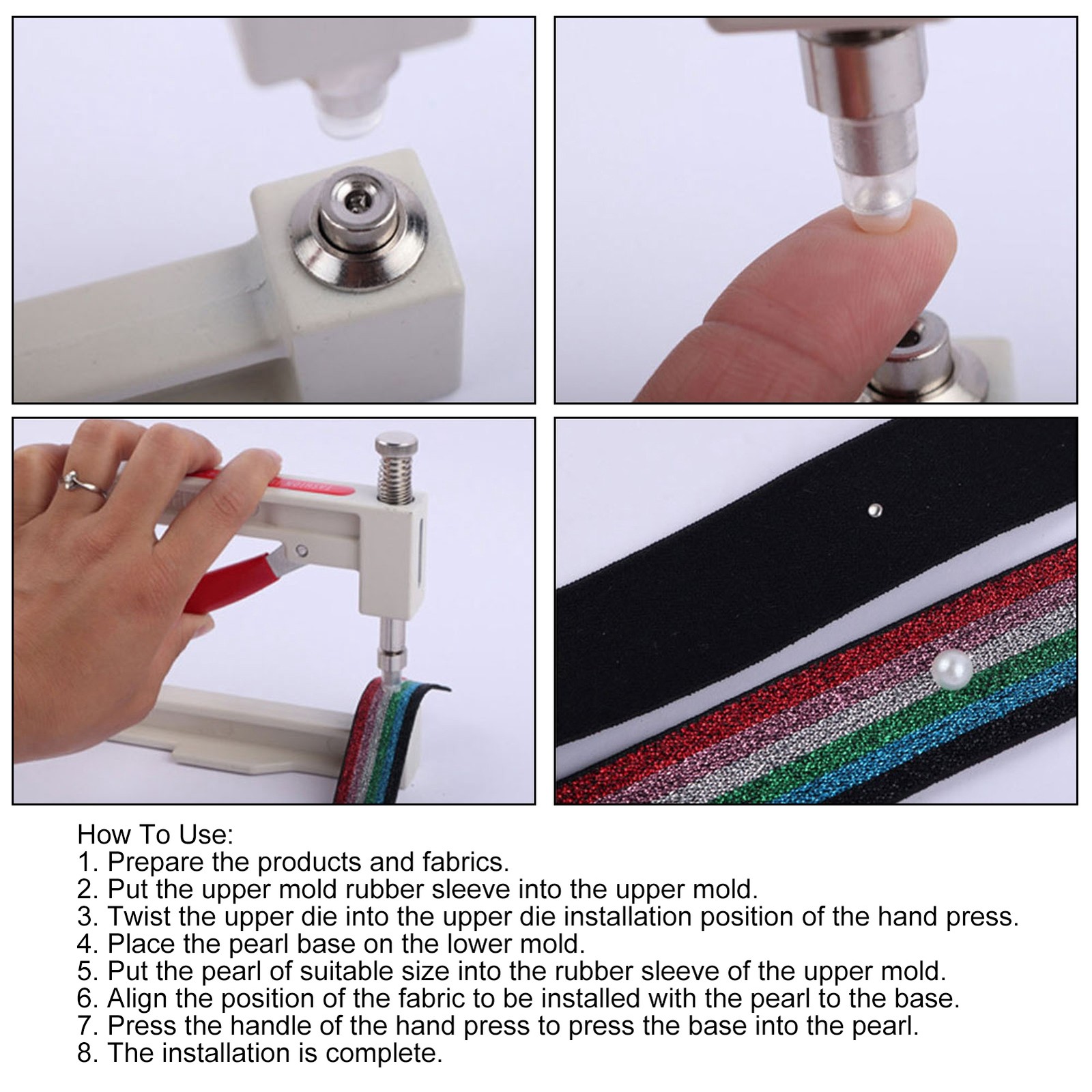 Pearl Setting Machine Kit DIY HandMade Beads Rivet Button Craft Decor