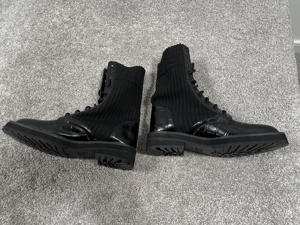 Botas Fendi para mujer talla 10 negras Rockoko punto calcetín combate suela Hechas en Italia Foto 2 de 4