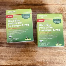 2 Pack Amazon Basic Care Nicotine Polacrilex Lozenges 4 mg Mint 216ct Each 07/27