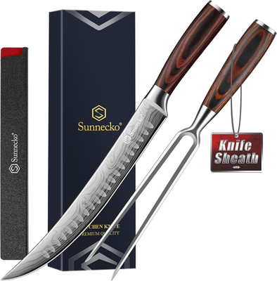 Sunnecko Butcher Knife,Razor Sharp Breaking Knife for Meat Cutting,High Carbon G