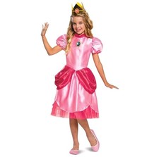 Super Mario Brothers Princess Peach Halloween Costume Child Size LG 10/12 New