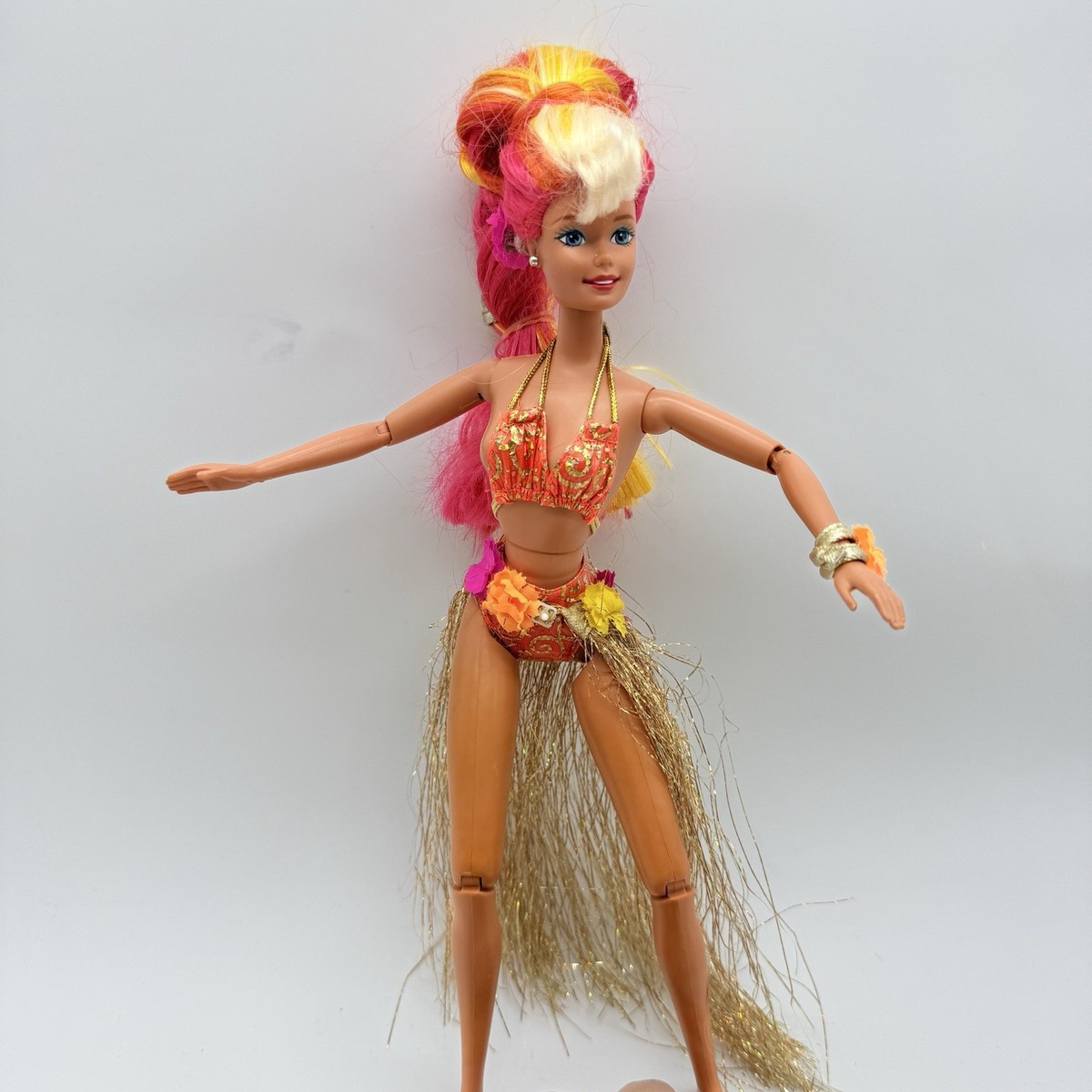 1996 Hula Hair Barbie Doll 17047 Vintage Mattel Long Rainbow Hair